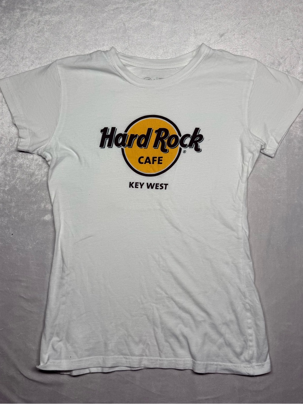 Hard Rock Cafe White Tee with Yellow Logo - Key West